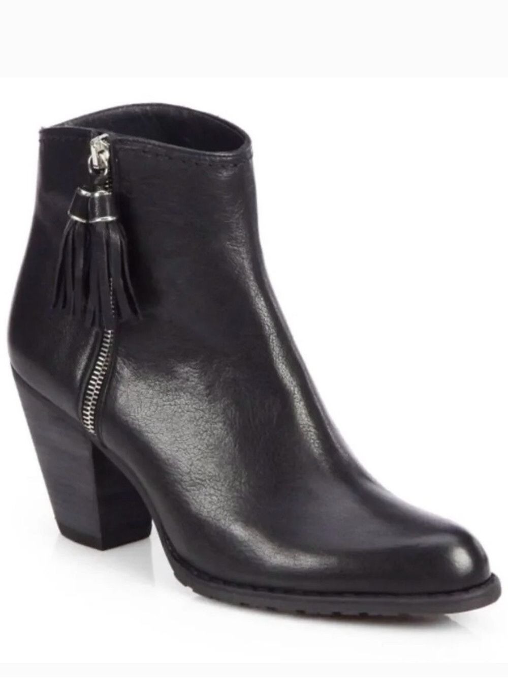 Stuart Weitzman Black Leather Ankle Boots